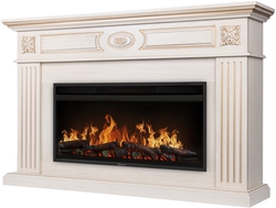 Каминокомплект: Очаг Electrolux EFP/P-4220LS, портал Siena 42/40/36, сл. кость с зол. патиной