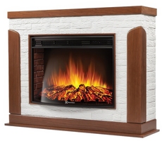 Каминокомплект: Очаг Electrolux EFP/P-3020LS, портал Prestigio 30 камень белый, шпон дуб
