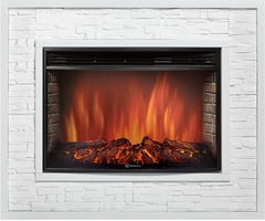 Каминокомплект:Очаг Electrolux EFP/P-3320RLS, портал Loft 30 камень белый, белая эмаль